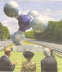 1959-00-00. Vondst aardgas. Koningin onthult  gasmolecuul in Hoogezand in 2009. foto ANP