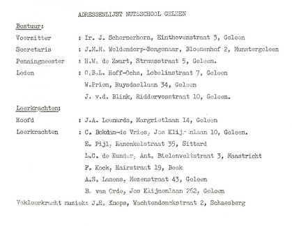 1964 namenlijst bestuur en team